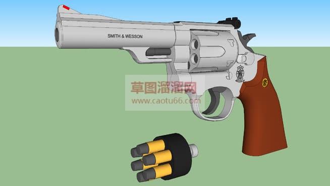 左轮玩具枪SU模型