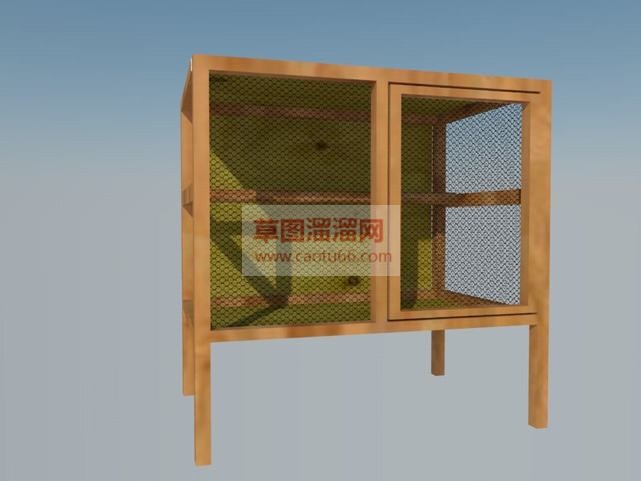 木制鸡笼的设SU模型