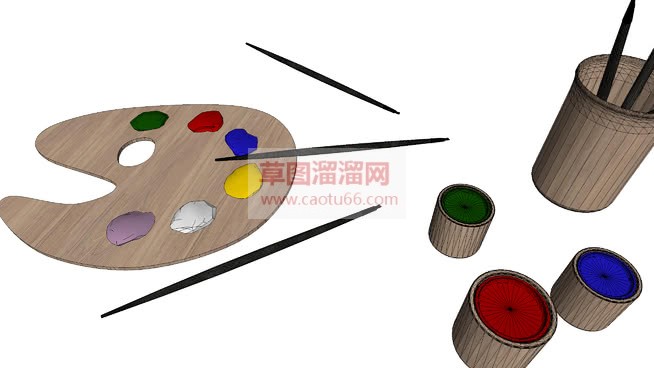 画画调色板免SU模型