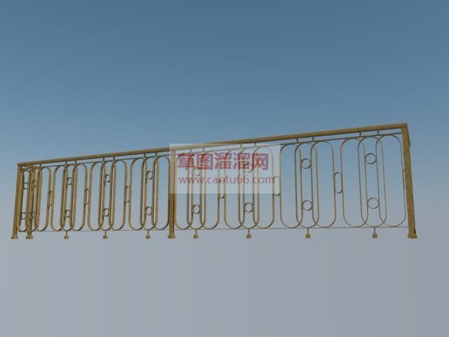 金属铁艺栏杆SU模型