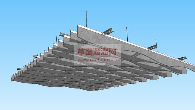 轻钢龙骨格栅SU模型