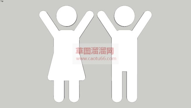 男孩女孩剪影SU模型