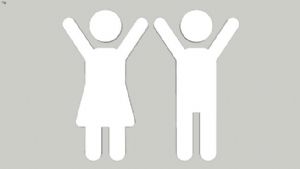男孩女孩剪影SU模型