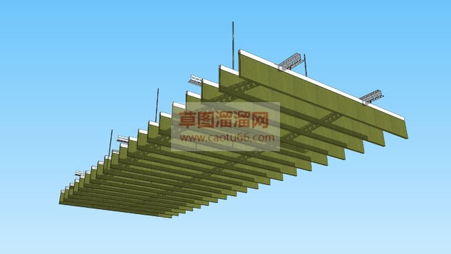 隔音板吊顶架SU模型