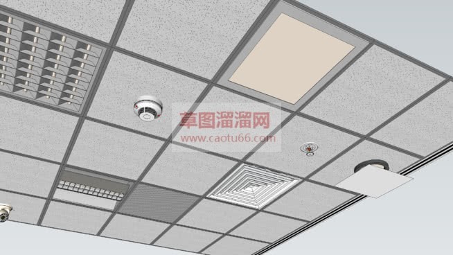 铝扣板天花板SU模型