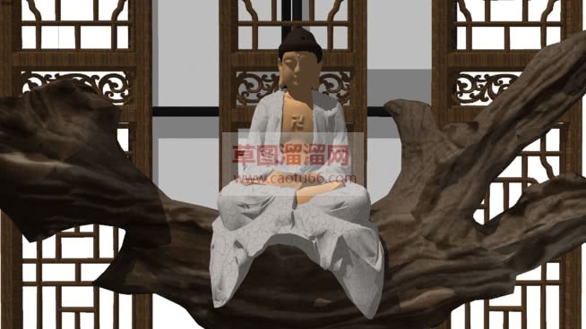 佛祖佛像供台SU模型