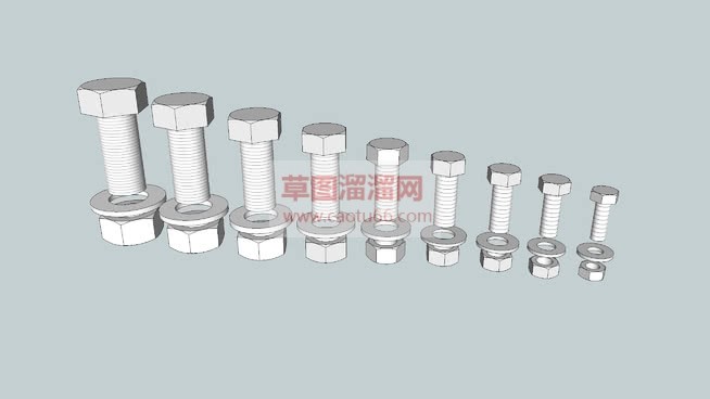 螺母螺丝螺帽SU模型
