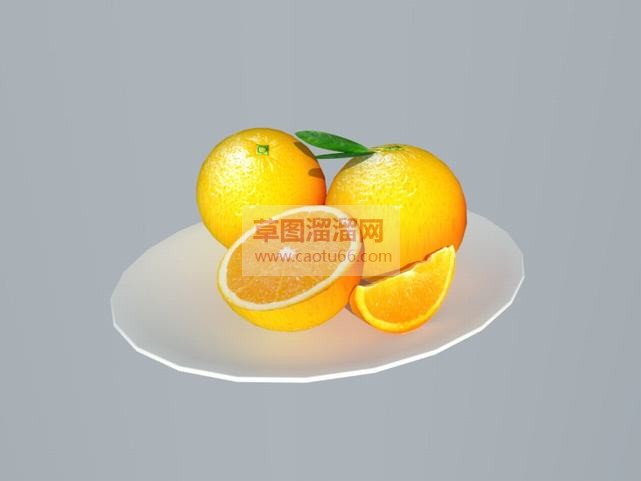 水果橙子果碟SU模型