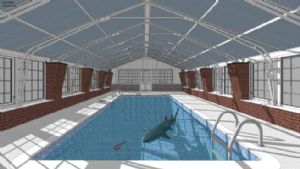 室内游泳池免SU模型 免费sketchup模型下载