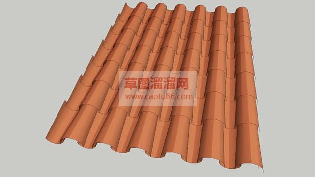 琉璃瓦屋顶瓦SU模型