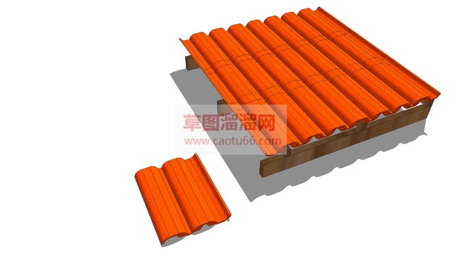瓦片琉璃瓦SU模型