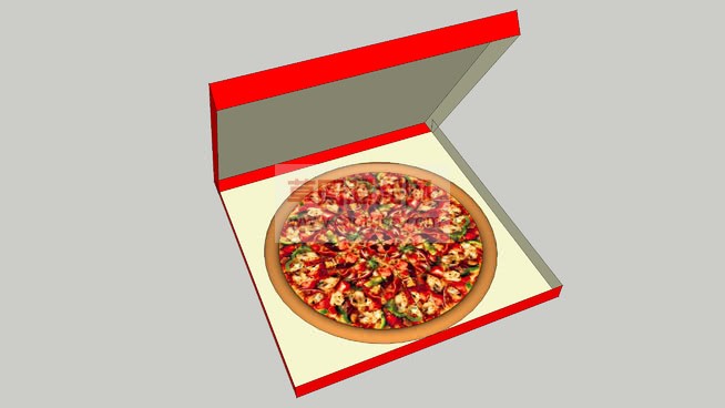 一盒披萨食物SU模型