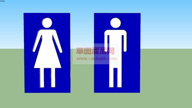 男女卫生间标SU模型