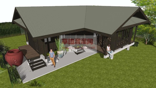 东南亚木房屋SU模型