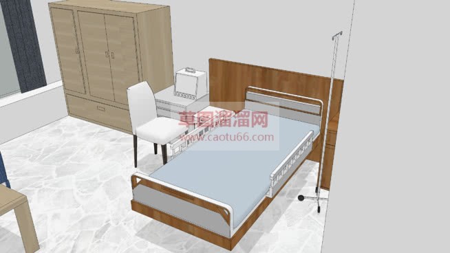 病房单人间免SU模型