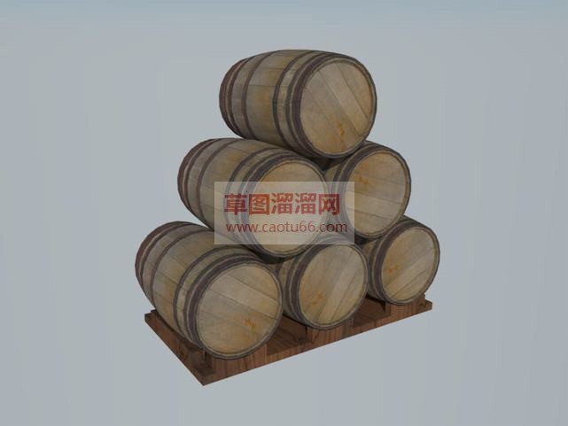 木桶酒桶免费SU模型