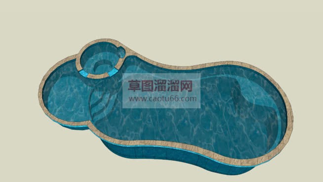 休闲泳池网站SU模型