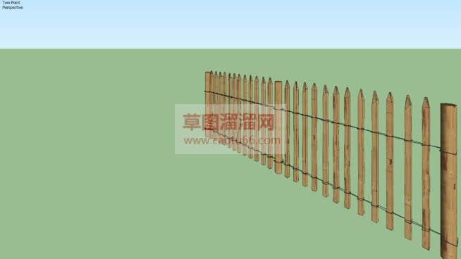 画篱笆木栏栅SU模型