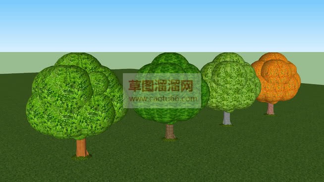 建模卡通树木SU模型