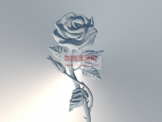 浮雕玫瑰花完SU模型
