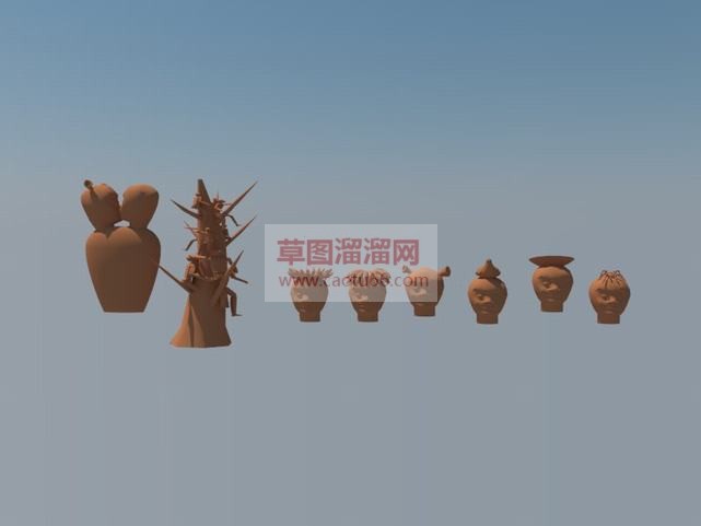 画泥制品工艺SU模型
