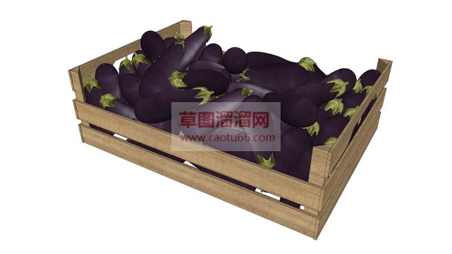 一筐茄子蔬菜SU模型