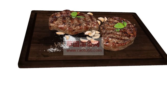 牛排美食SU模型