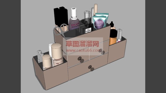 化妆盒化妆品SU模型