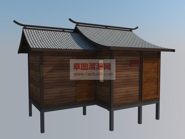木制生态公厕SU模型