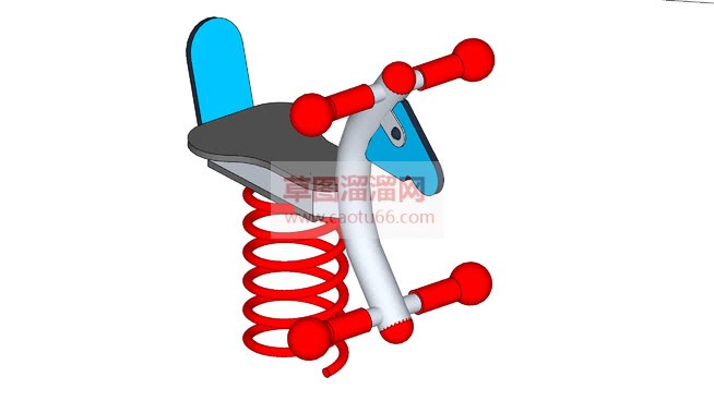 弹簧跳马玩具SU模型
