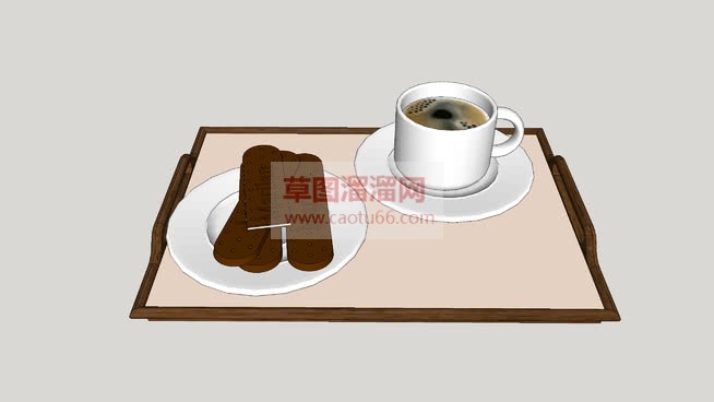 咖啡杯碟子托SU模型