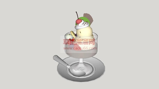 冰淇淋奶油甜SU模型