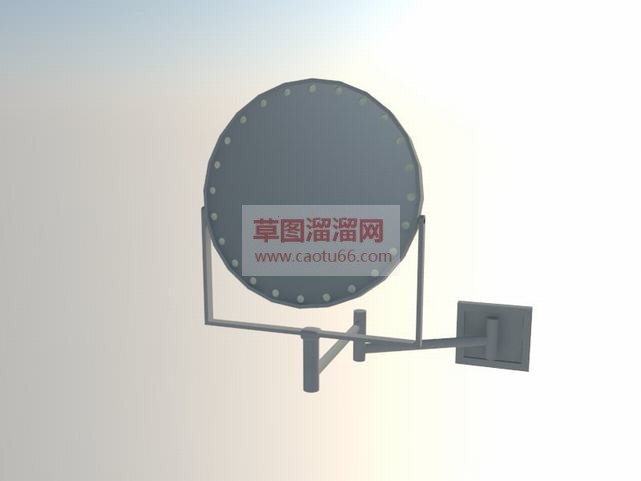 伸长圆形镜子SU模型