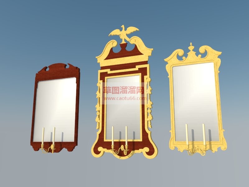 欧式镜子材质SU模型