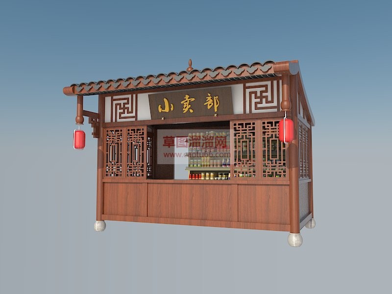 小卖部贩售亭SU模型