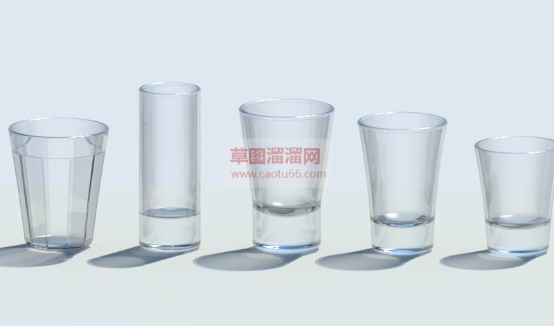 玻璃杯水杯SU模型