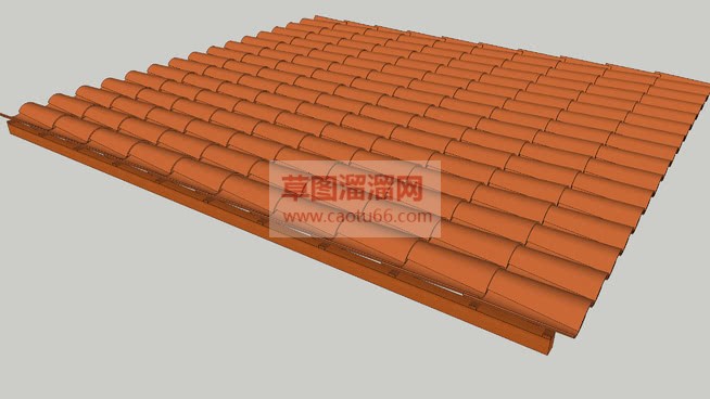 瓦片瓦顶屋顶SU模型
