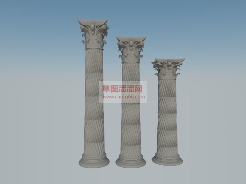 罗马柱SU模型