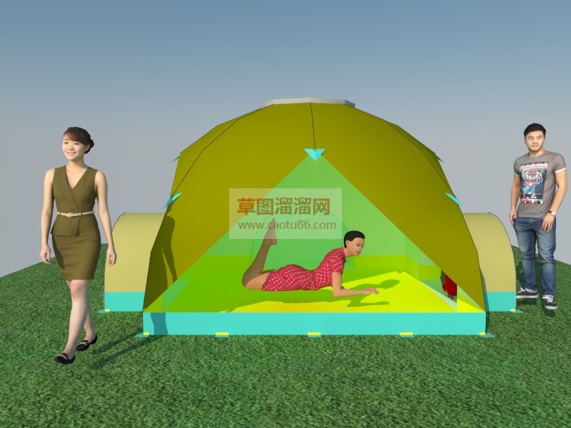 户外帐篷露营SU模型