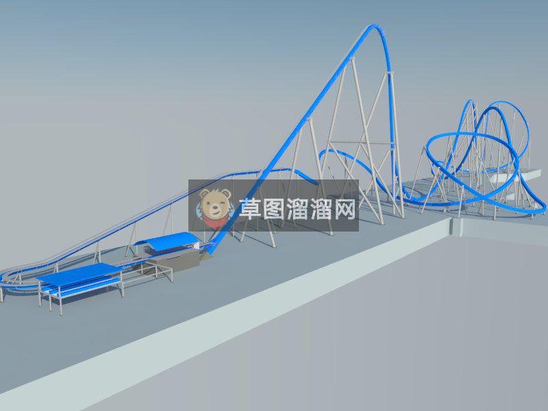 过山车滑道水道SU模型