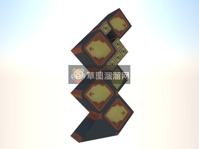 创意指示牌指路牌SU模型
