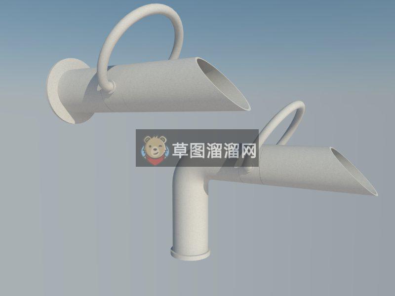 现代水龙头出水口SU模型