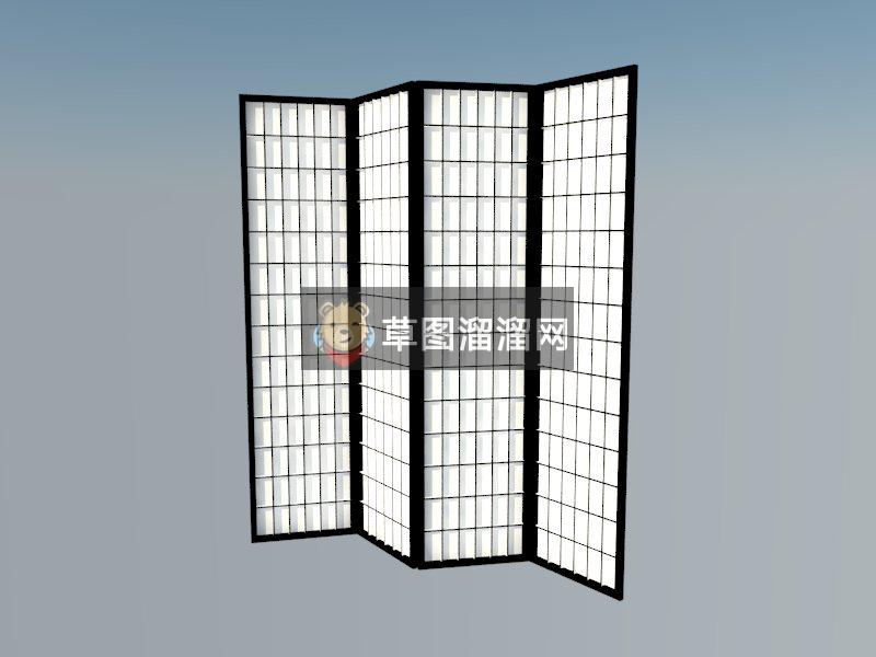 日式屏风SU模型