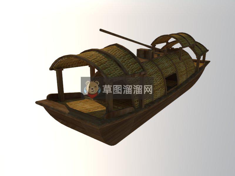 乌篷船渔船SU模型