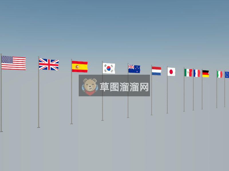 各国国旗SU模型