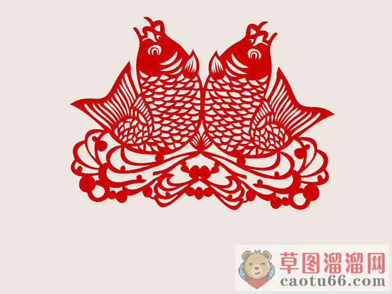 新年剪纸双鱼SU模型