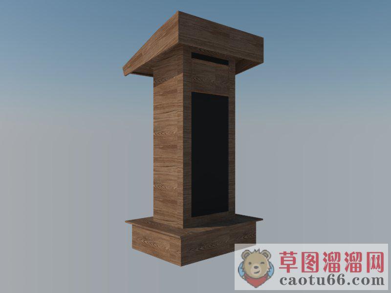 木制演讲台SU模型