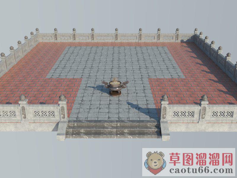 祭坛香炉护栏SU模型