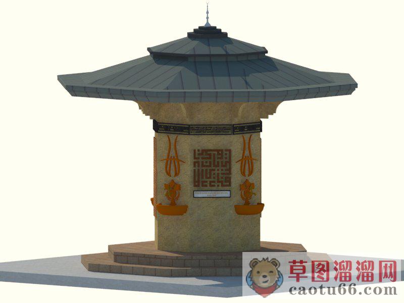佛门亭子SU模型