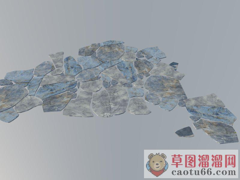石质铺装SU模型